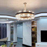 Lustre de Luxe Vintage Design 2024 - LED Cuir Cristal Élégant