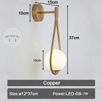 Applique murale LED en verre givré pour intérieur