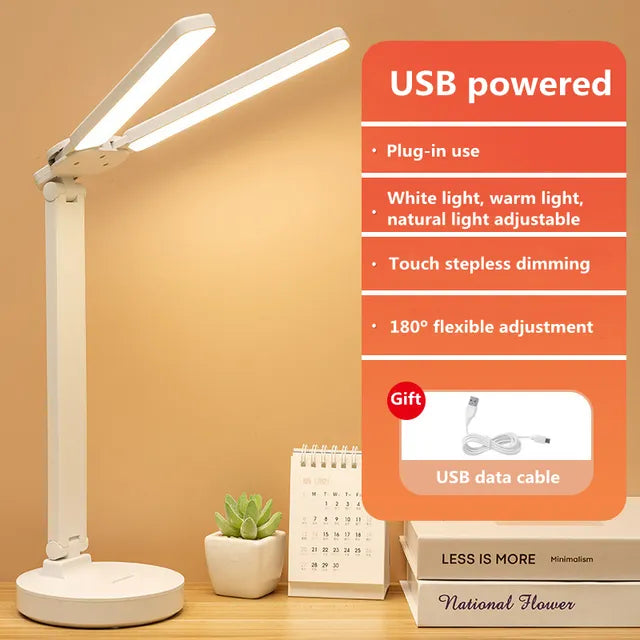 Lampe de Bureau LED Tactile 3 Niveaux - Veilleuse USB Rechargeable