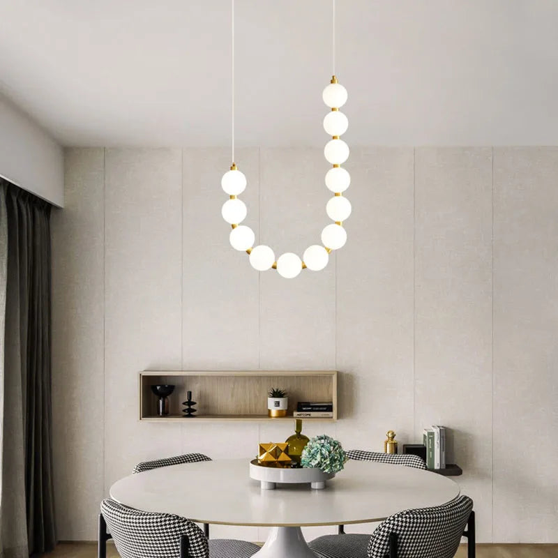 Luminaire de suspension LED en laiton avec fil réglable et abat-jour rond