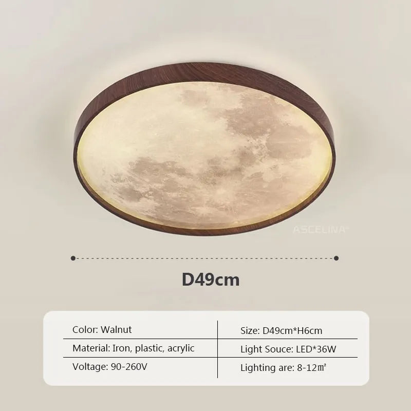 Plafonnier LED nordique Lunaire en bois