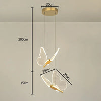 Suspension LED papillon en acrylique au design contemporain
