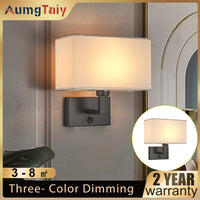 Applique murale Led de luxe avec abat-jour en tissu