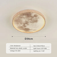 Plafonnier LED nordique Lunaire en bois