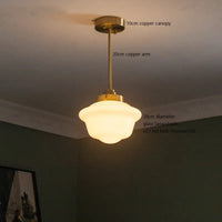 Suspension LED verre blanc.