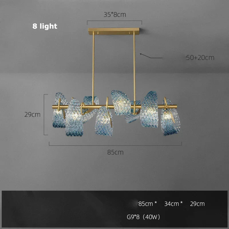 Lampes suspendues design en verre bleu pour couloir, Bar et chambre - Suspension Luminaire Moderne