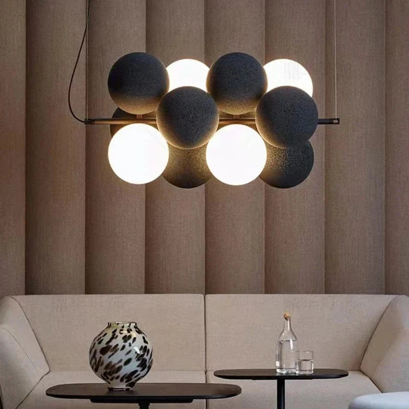 Lampe suspendue design avec cordon réglable en PVC et ampoule en verre