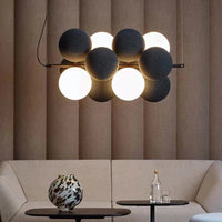 Lampe suspendue design avec cordon réglable en PVC et ampoule en verre