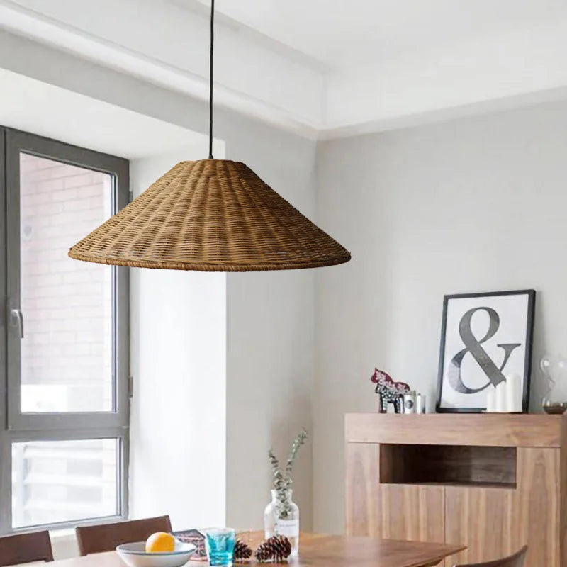 Suspension Zen en rotin de bambou