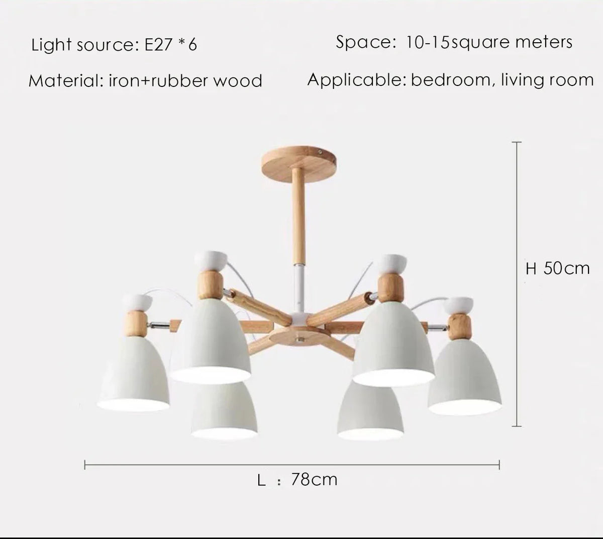 Lustre en bois massif moderne pour plafond d'hôtel