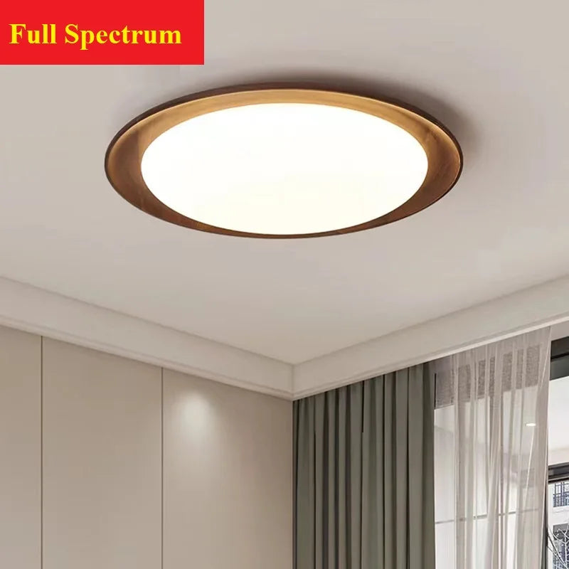 Plafonnier Wabi-Sabi Spectre Complet LED en Bois Massif Rondin - Édition Limitée