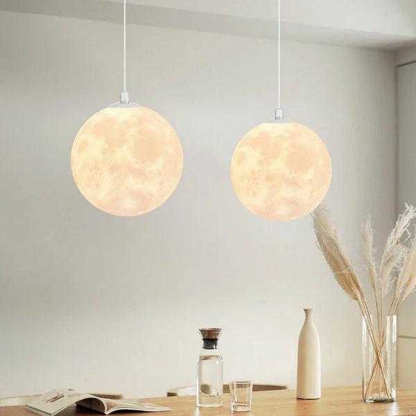 Lustre Lune Nordique 3D Imprimé Personnalisé pour Enfants
