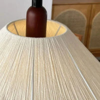 Suspension en corde de chanvre bois style moderne avec cordon ajustable