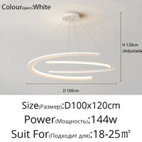 Lustre moderne nordique à anneaux pour restaurant