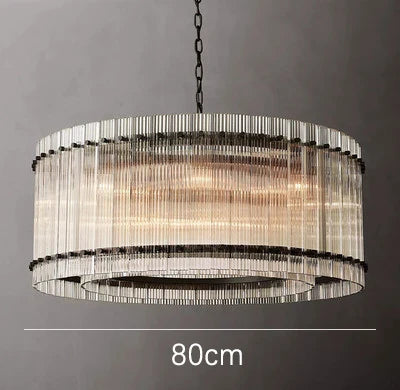 Lustre de luxe en cristal Double Anneau Doré LED Suspendu