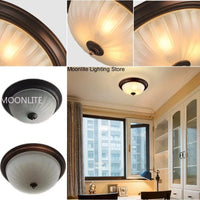 Plafonnier LUMIÈRE D'AMBIANCE LED rond or/noir/Bronze pour couloir salon cuisine