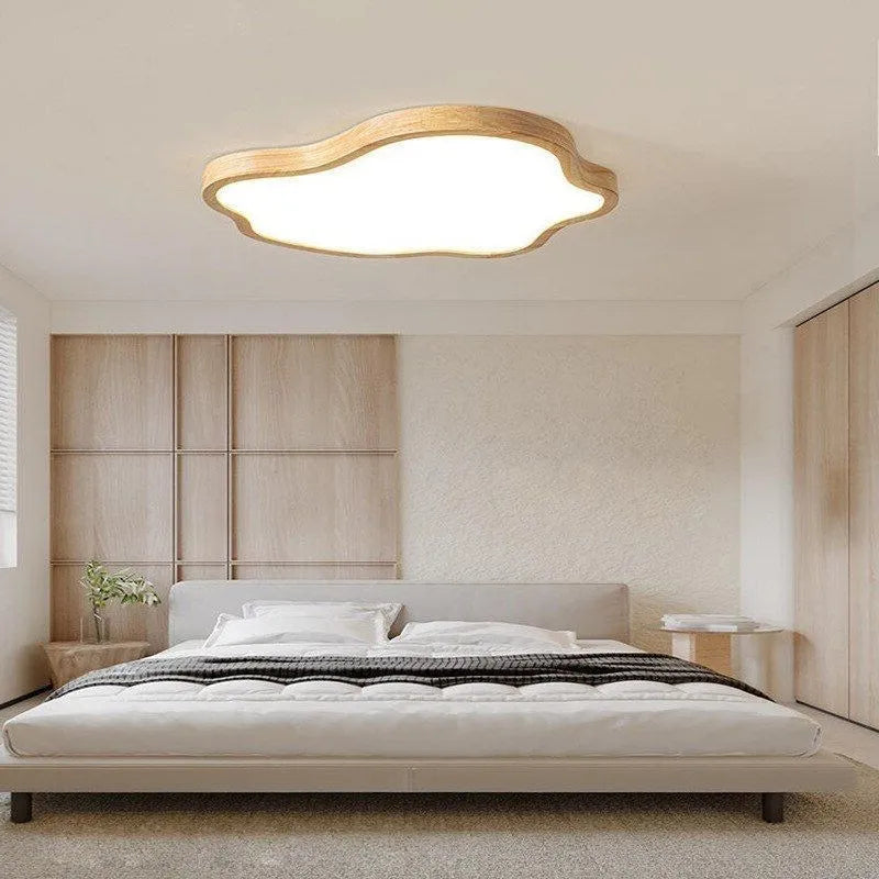 Plafonnier LED bois nordique moderne