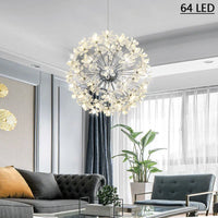 Lustre Moderne en Cristal LED Pissenlit - Boule Ronde Suspension Design