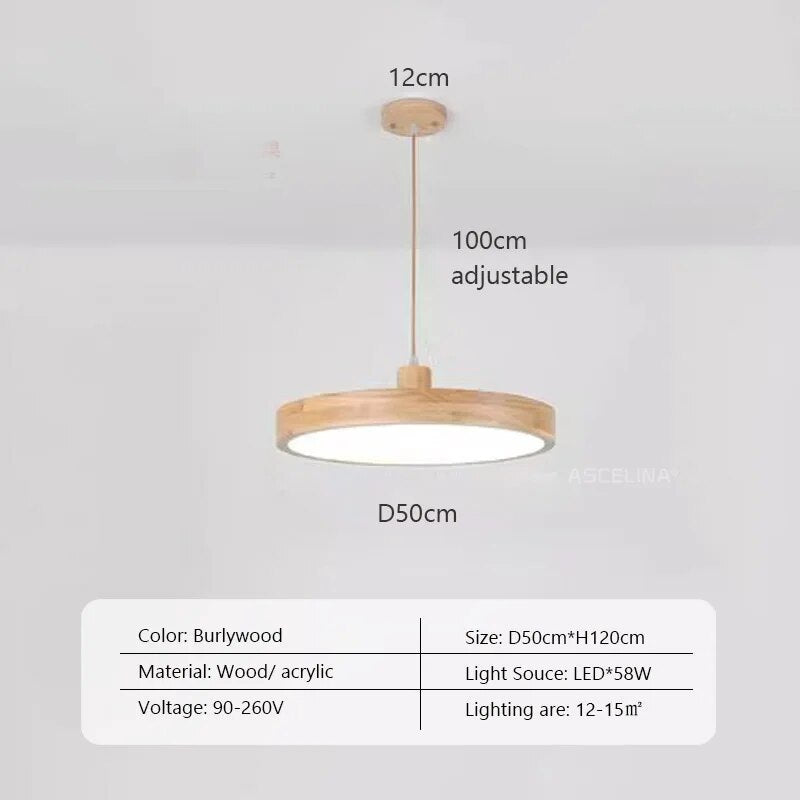 Suspension LED en bois Nordic Slim