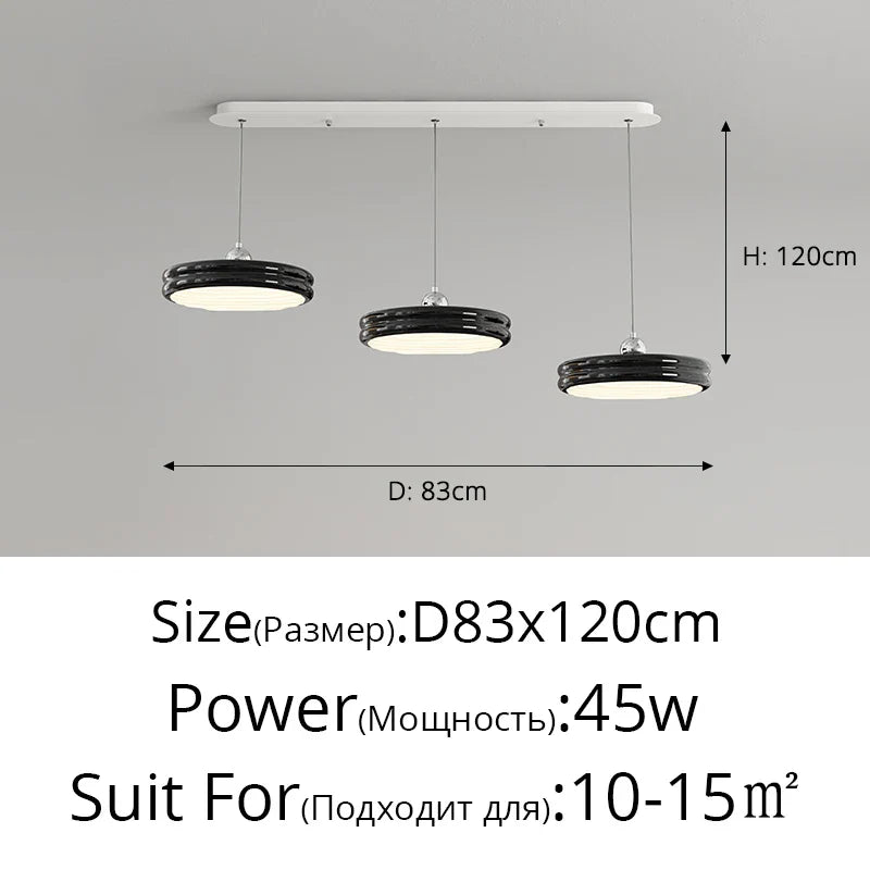 Suspension de luxe moderne dimmable avec abat-jour circulaire en fer - Collection Élégance contemporaine