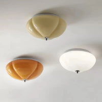 Lustre LED en verre citrouille.