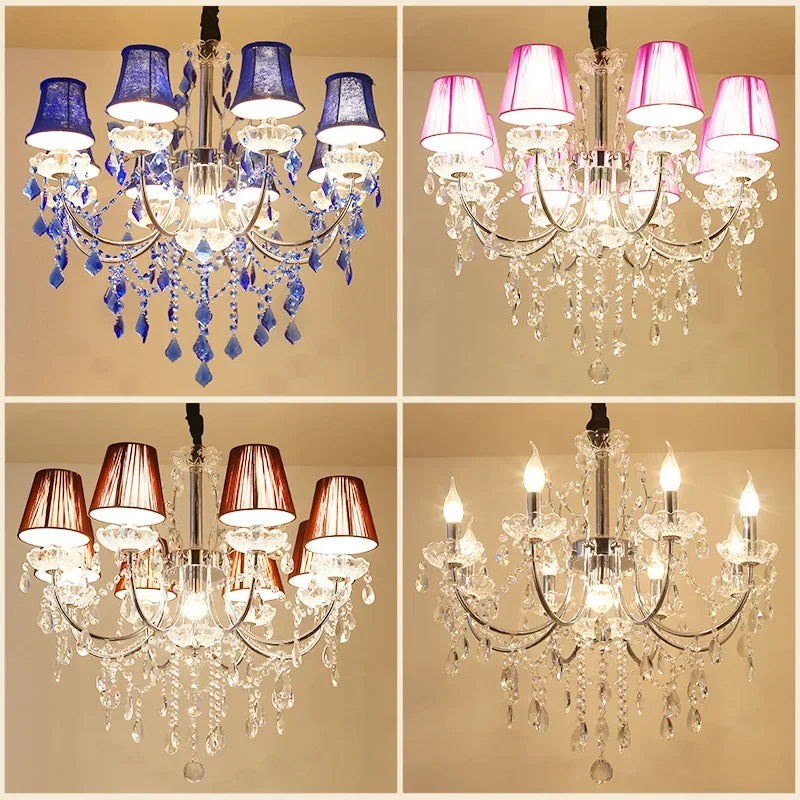 Lustre de Pays en Cristal et Fer Forgé