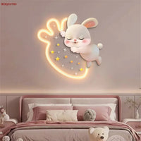 Fraise Lapin - Lampe Murale LED Acrylique pour Chambre Enfants