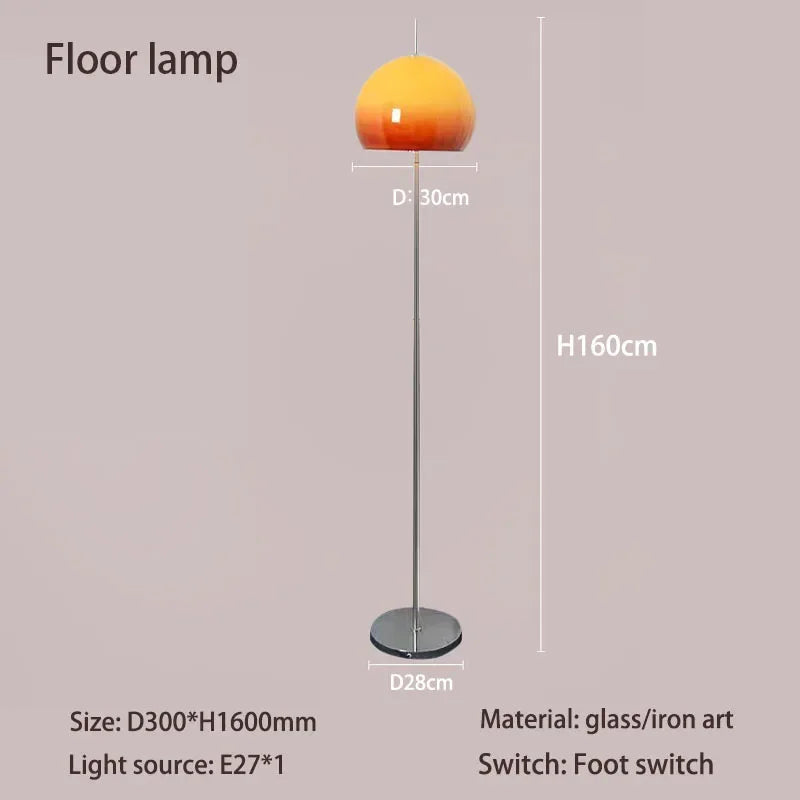 Lampe de Table LED Bauhaus en verre dégradé Orange