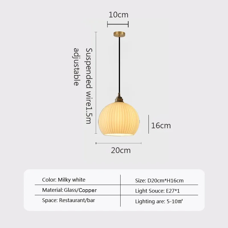 Suspension LED en cuivre vintage