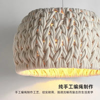 Lustre nordique en corde tricotée Wabi Sabi E27 LED Suspension Luminaire