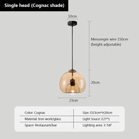 Suspension Boule Nordique en Verre Fumé
