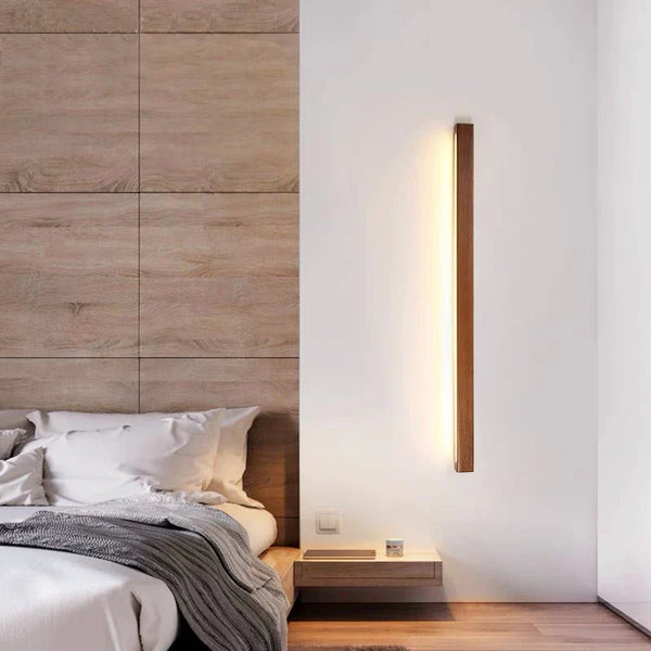 Applique murale LED en bois - Design Longue Bande