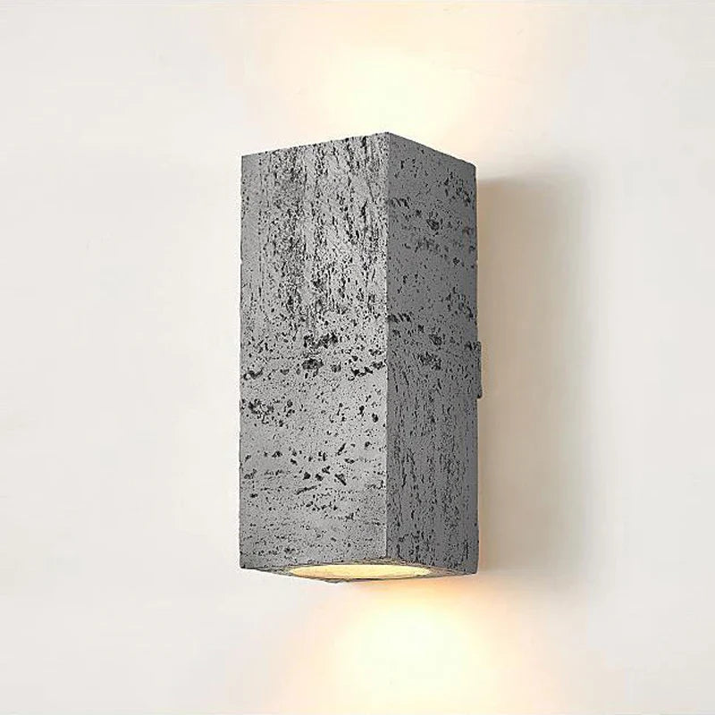 Applique LED Nordique Wabi-sabi Carrée en Ciment