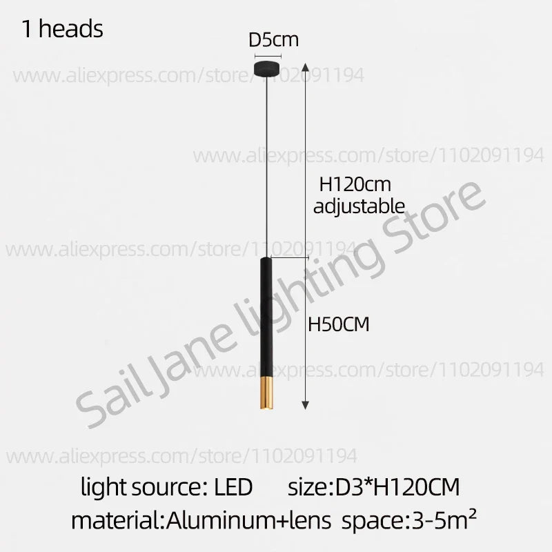 Lustre LED Tubulaire Premium pour Éclairage Intérieur de Restaurant