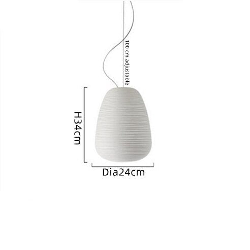 Suspension LED en verre blanc Caligari