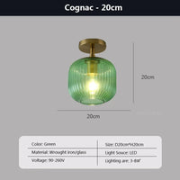 Plafonnier en verre LED nordique pour salle de bain, salon et chambre