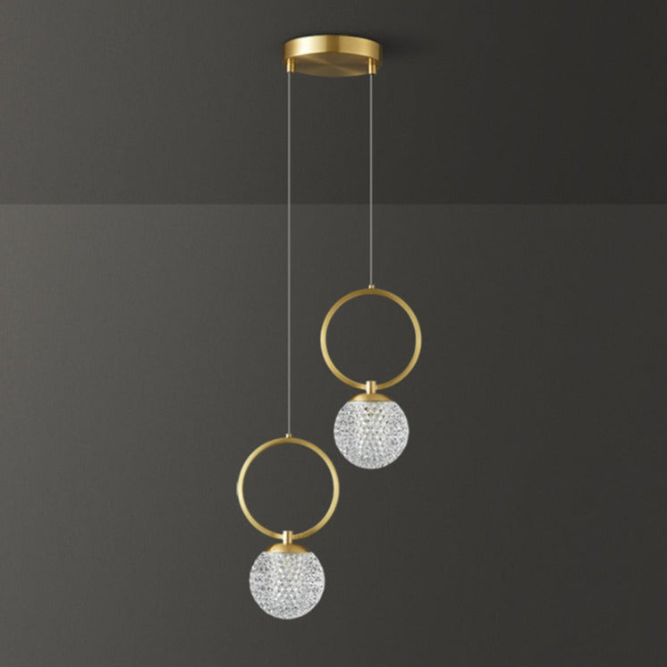 Suspension LED en verre cristal de luxe.