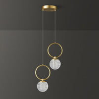 Suspension LED en verre cristal de luxe.