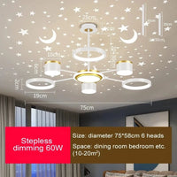 Lustre romantique étoilé moderne à 6 lumières créatif 2024 - Collection Stella Glow
