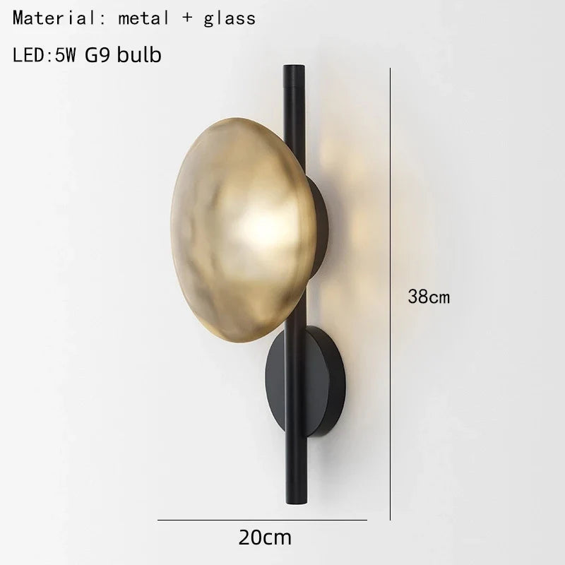 Applique Murale Nordique en Verre Transparent et Métal Doré pour Divers Espaces - Collection Scandinave