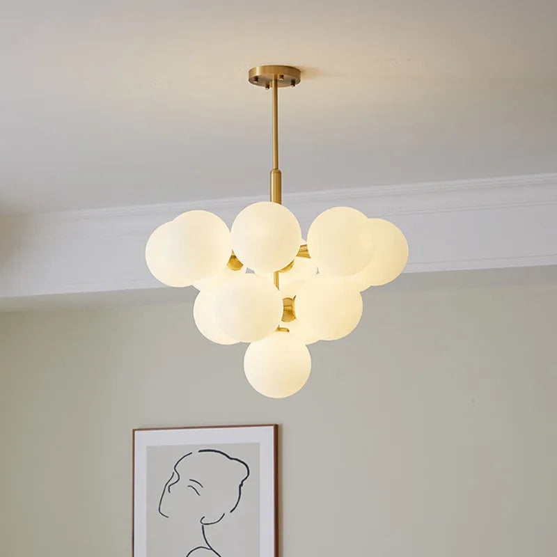 Suspension LED nordique en boule de verre design