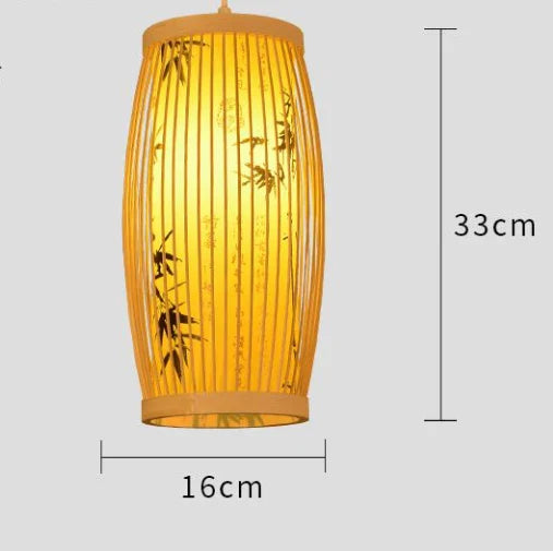 Lustre en bambou de style chinois, tissé à la main