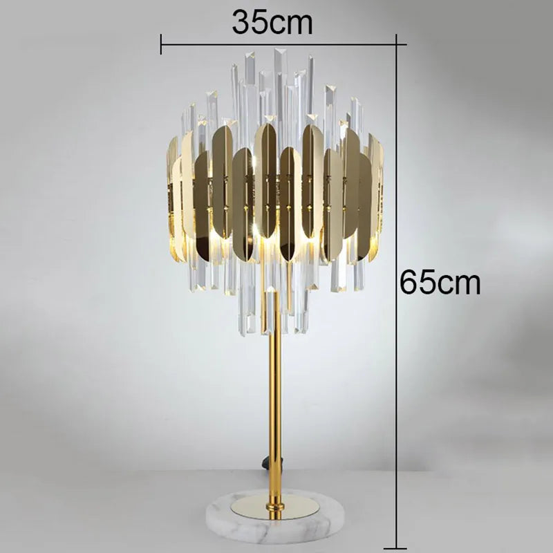 Applique murale LED en cristal doré de style moderne