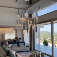 Lustre LED de Luxe Moderne en Cristal pour Escalier
