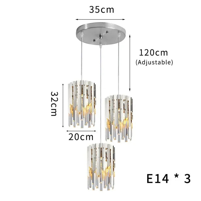 Plafonnier de luxe en cristal 20cm - Lumière ronde Or Chrome LED pour décoration intérieure