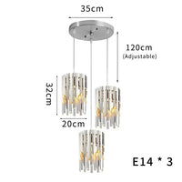 Plafonnier de luxe en cristal 20cm - Lumière ronde Or Chrome LED pour décoration intérieure