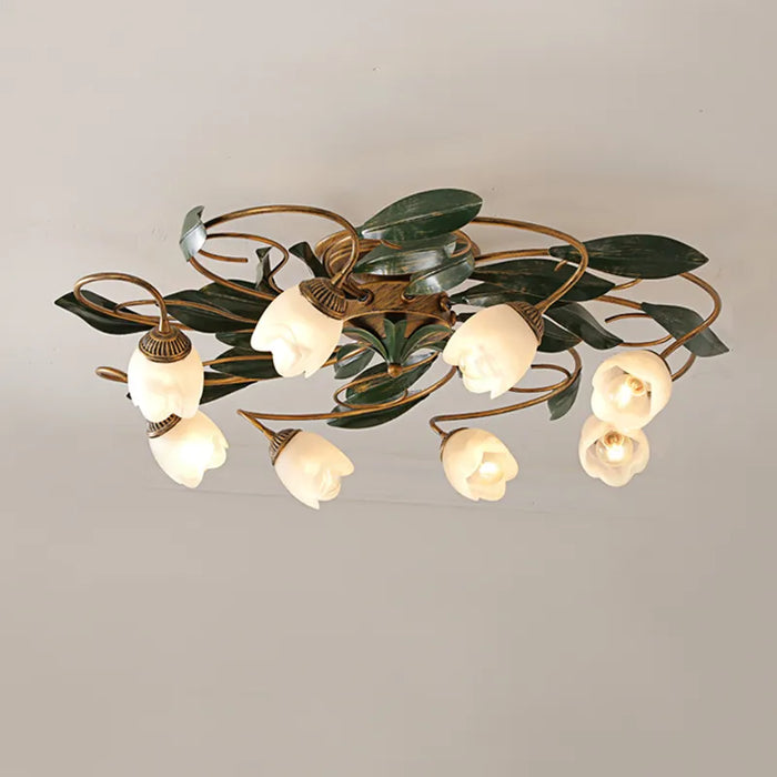 Plafonnier Floral Vintage Français