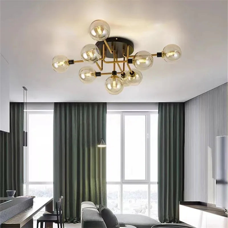 Plafonnier nordique en verre G9 LED pour intérieur moderne