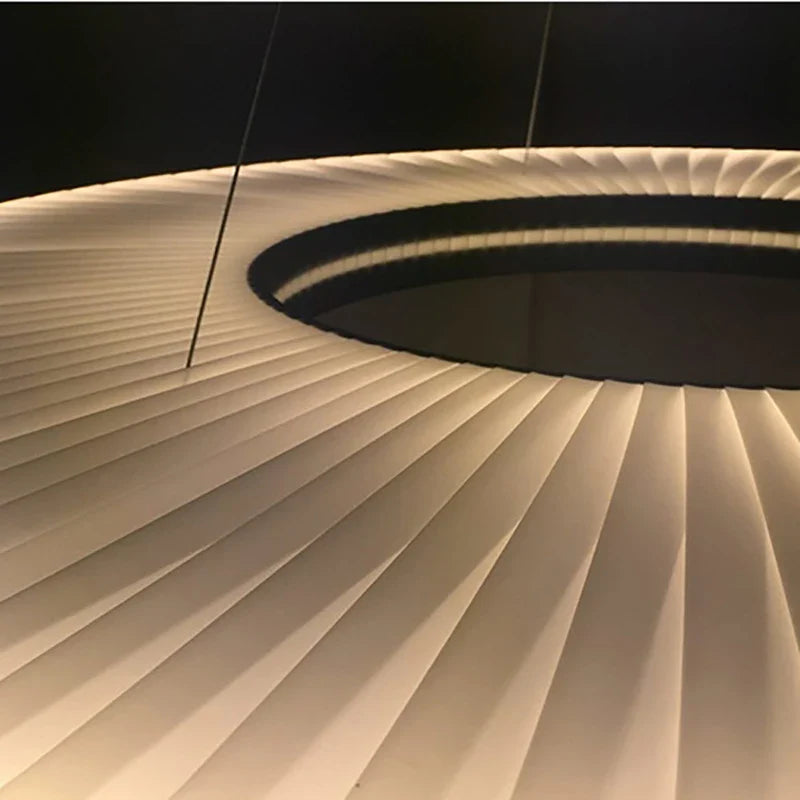 Lustre moderne Iris LED en tissu pour décoration d'hôtel