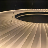 Lustre moderne Iris LED en tissu pour décoration d'hôtel